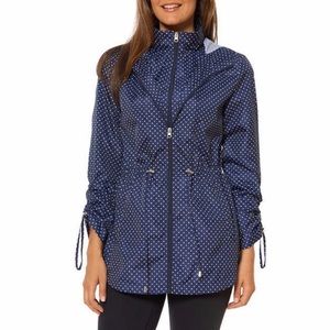 NWT Jones New York blue polka dot parka jacket